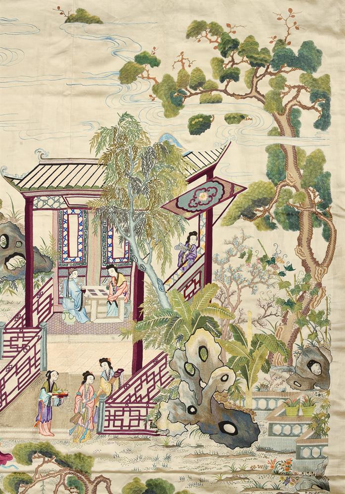 A large attractive Chinese Suzhou silk 'Birthday Celebration' hanging - Image 5 of 7