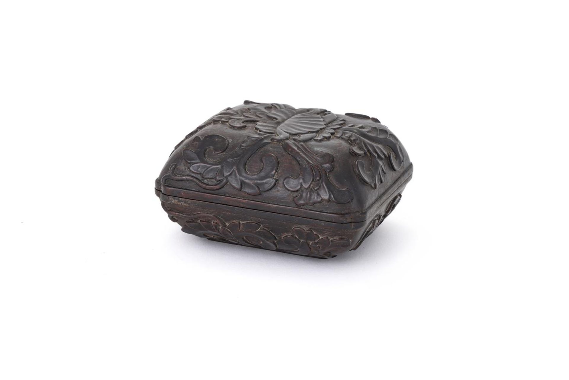 A Chinese zitan box and cover