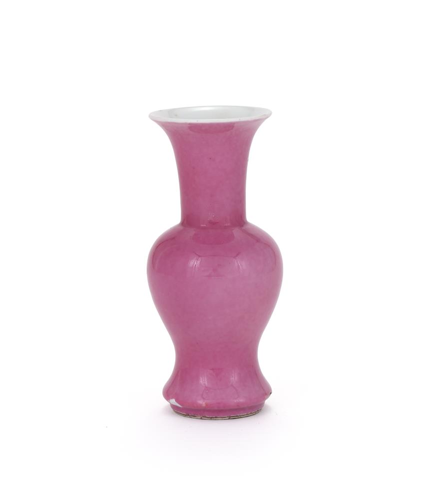 A Chinese pink glazed vase