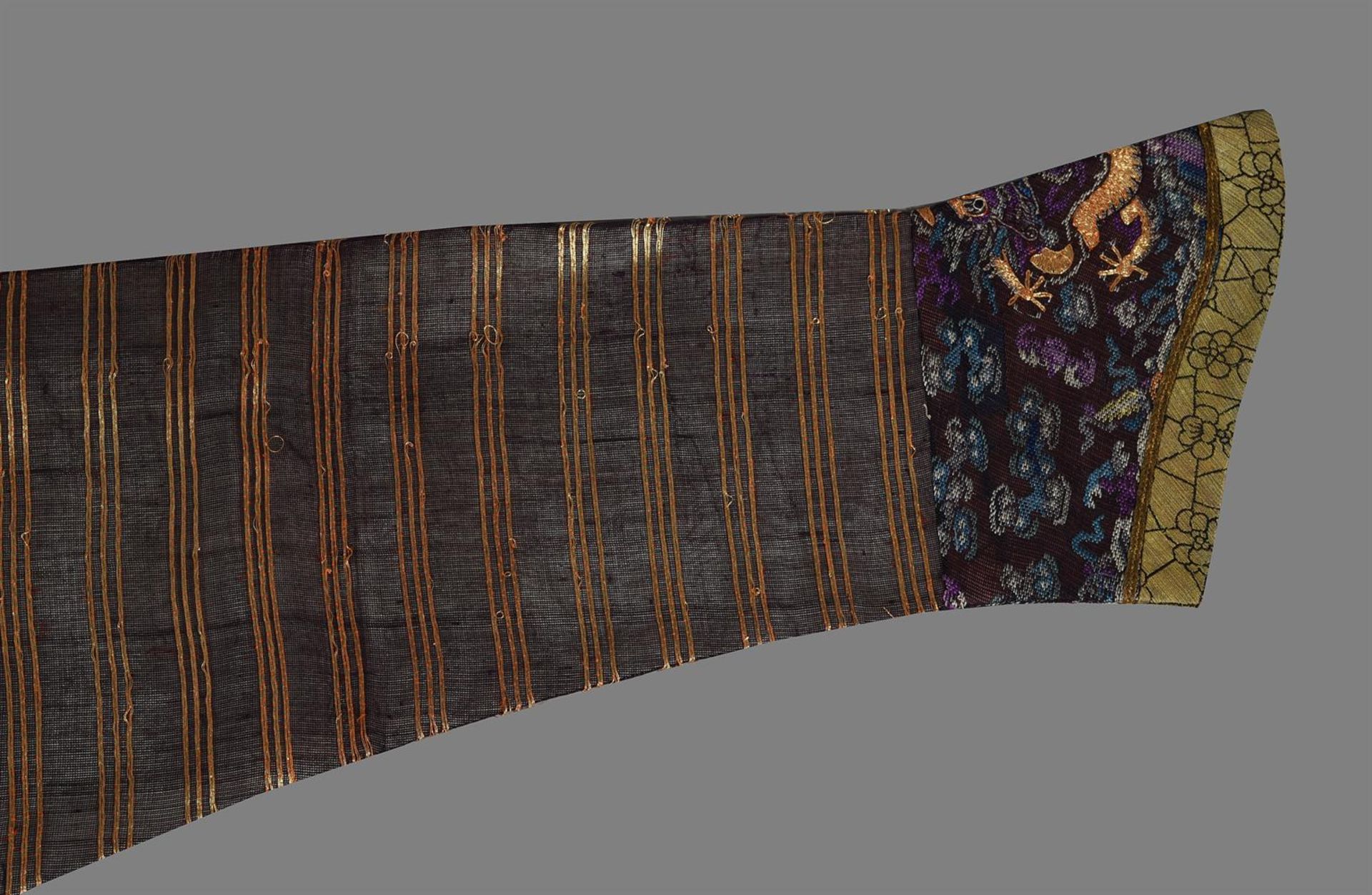 A Chinese purple-blue silk summer gauze five-clawed 'Dragon' robe - Image 3 of 6
