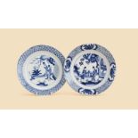 Two Chinese blue and white 'Ladies' plates