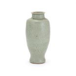 A Chinese carved 'longquan' celadon vase