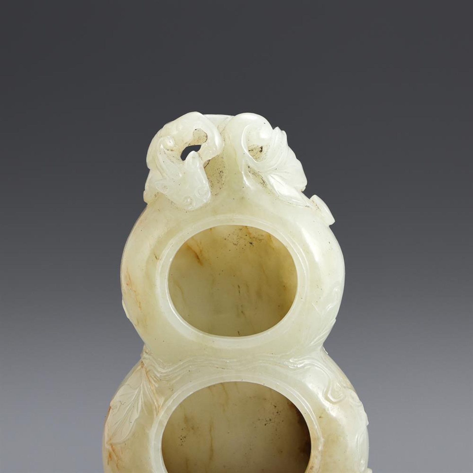 A Chinese jade double gourd brush washer - Bild 2 aus 5