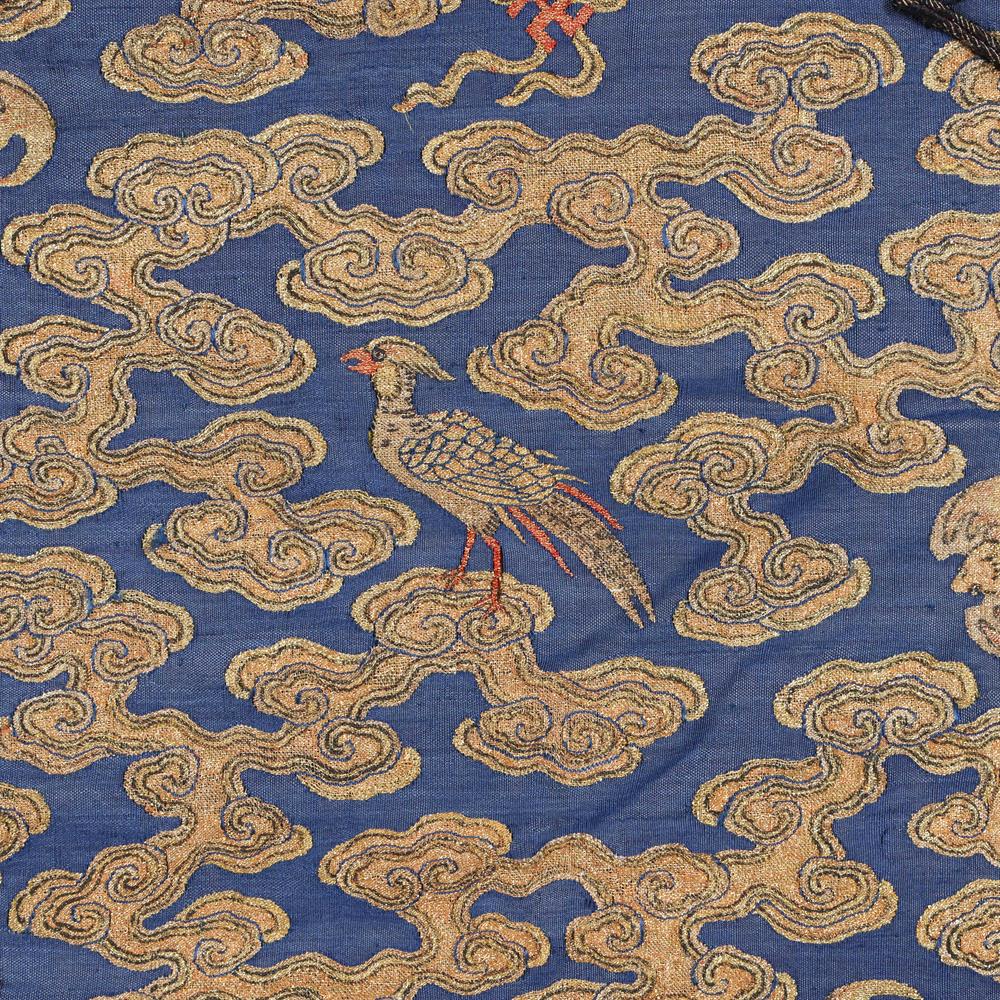 A rare Imperial 'twelve symbol' blue silk dragon robe - Image 24 of 37