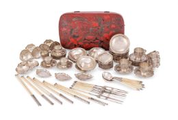 A rare Chinese silver Hors d'Oeuvres set