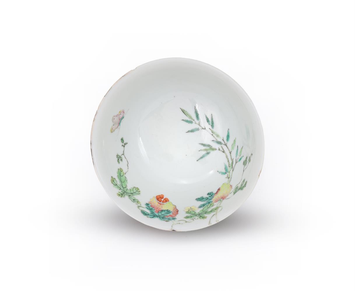 A Chinese Famille Rose 'Melon and butterfly' bowl - Image 2 of 3