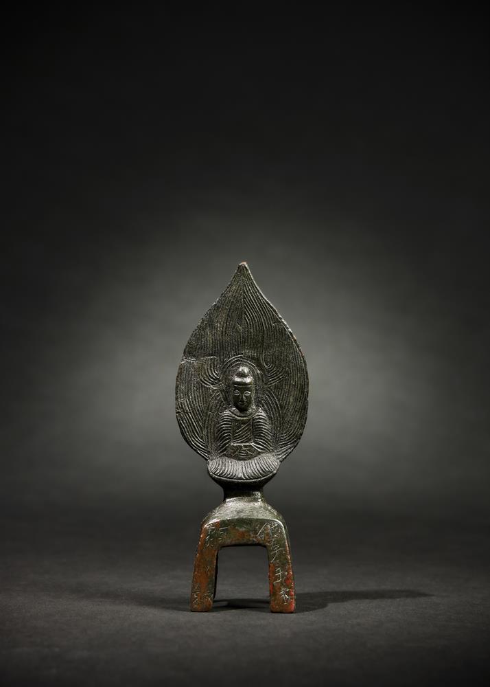 A Chinese bronze stele of Amitabha Buddha