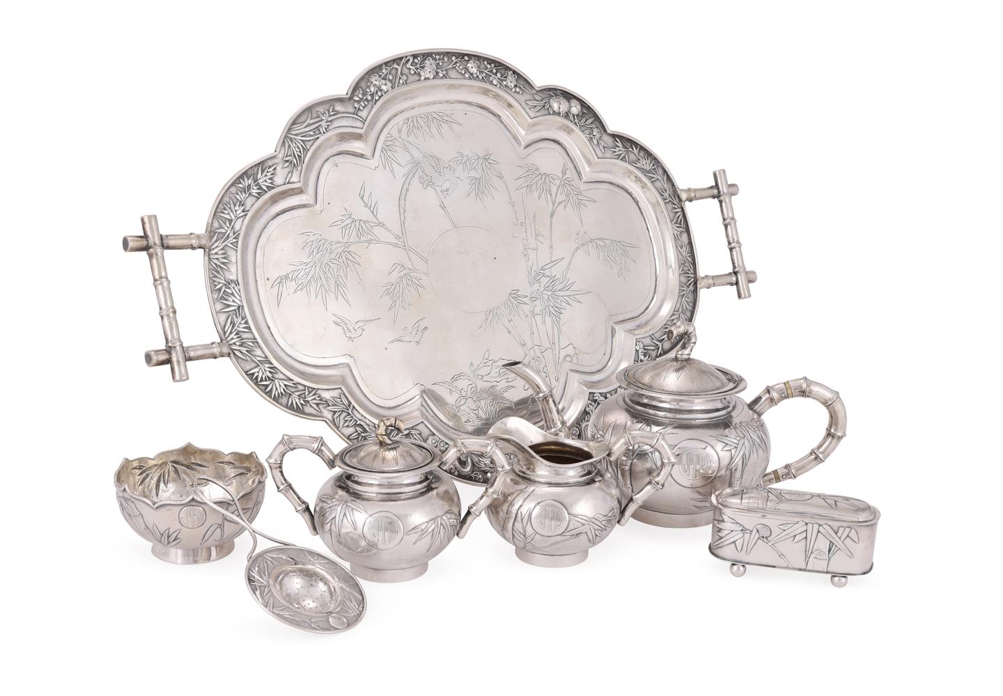 A Chinese composite silver Cabaret set - Image 2 of 2