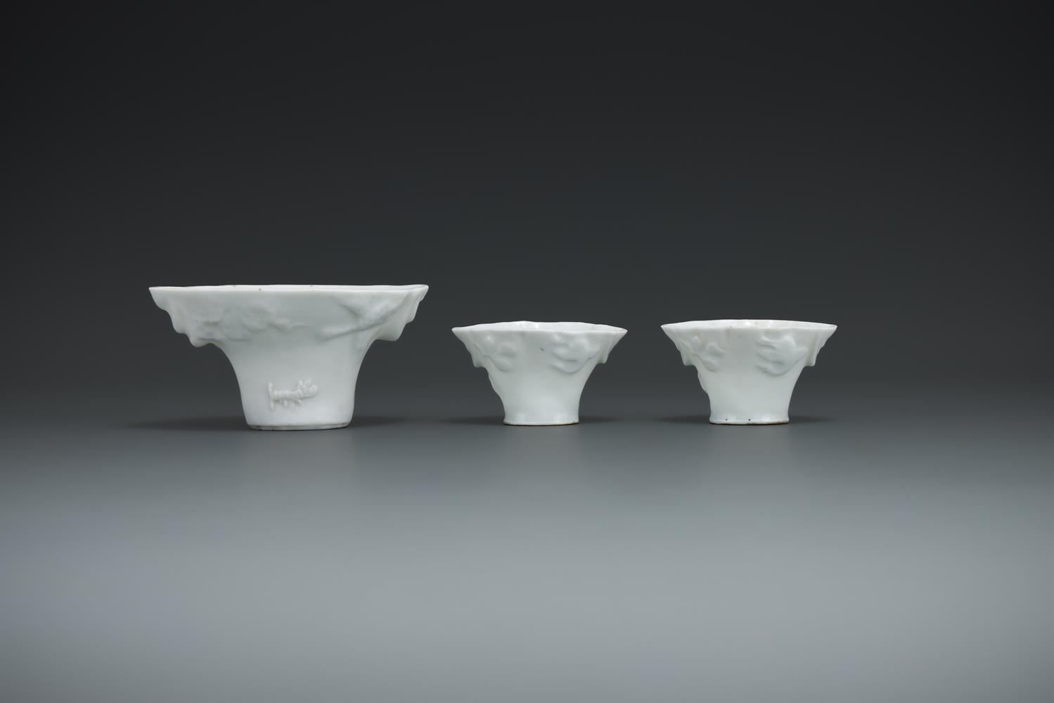 A group of three Chinese dehua libation cups - Image 2 of 4