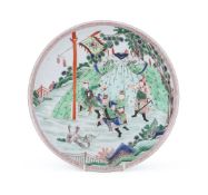 A large Chinese Famille Verte plate