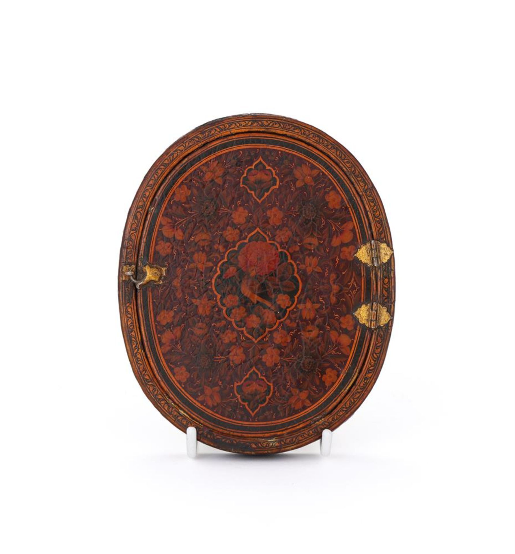 A Qajar lacquer mirror case - Image 2 of 4