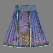 A Chinese lilac damask pleated skirt