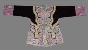 A Chinese embroidered silk short jacket