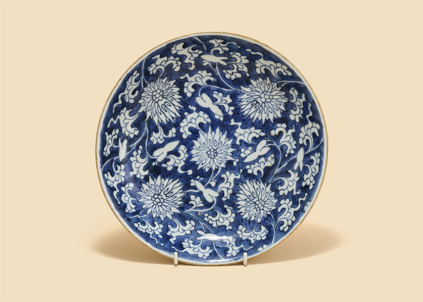 A Chinese blue and white dish