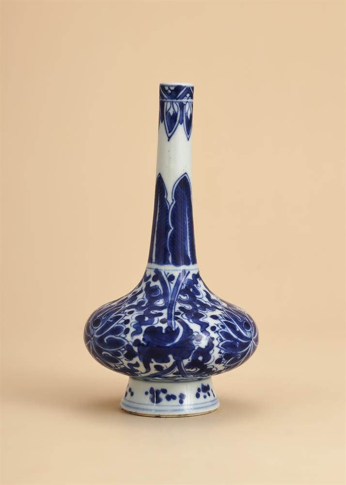 A Chinese blue and white 'lotus' bottle vase - Image 2 of 3