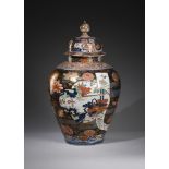 A good large Japanese Arita vase and cover