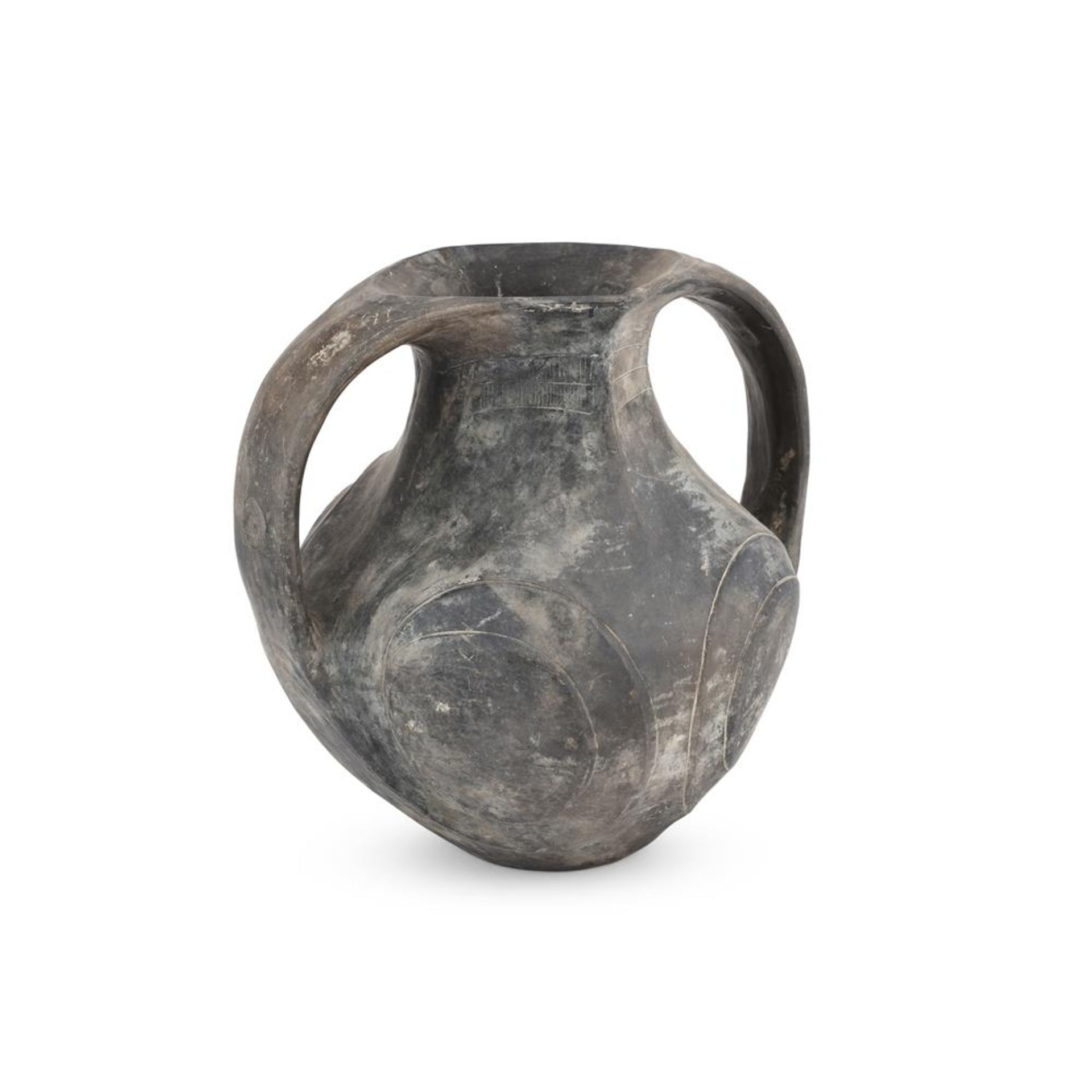A Chinese black pottery amphora