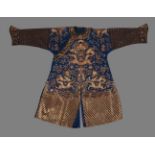 A Chinese blue-ground Mandarin's 'dragon' robe