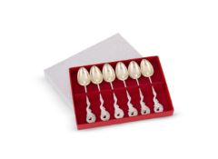 A set of six Chinese silver 'Dragon' spoons