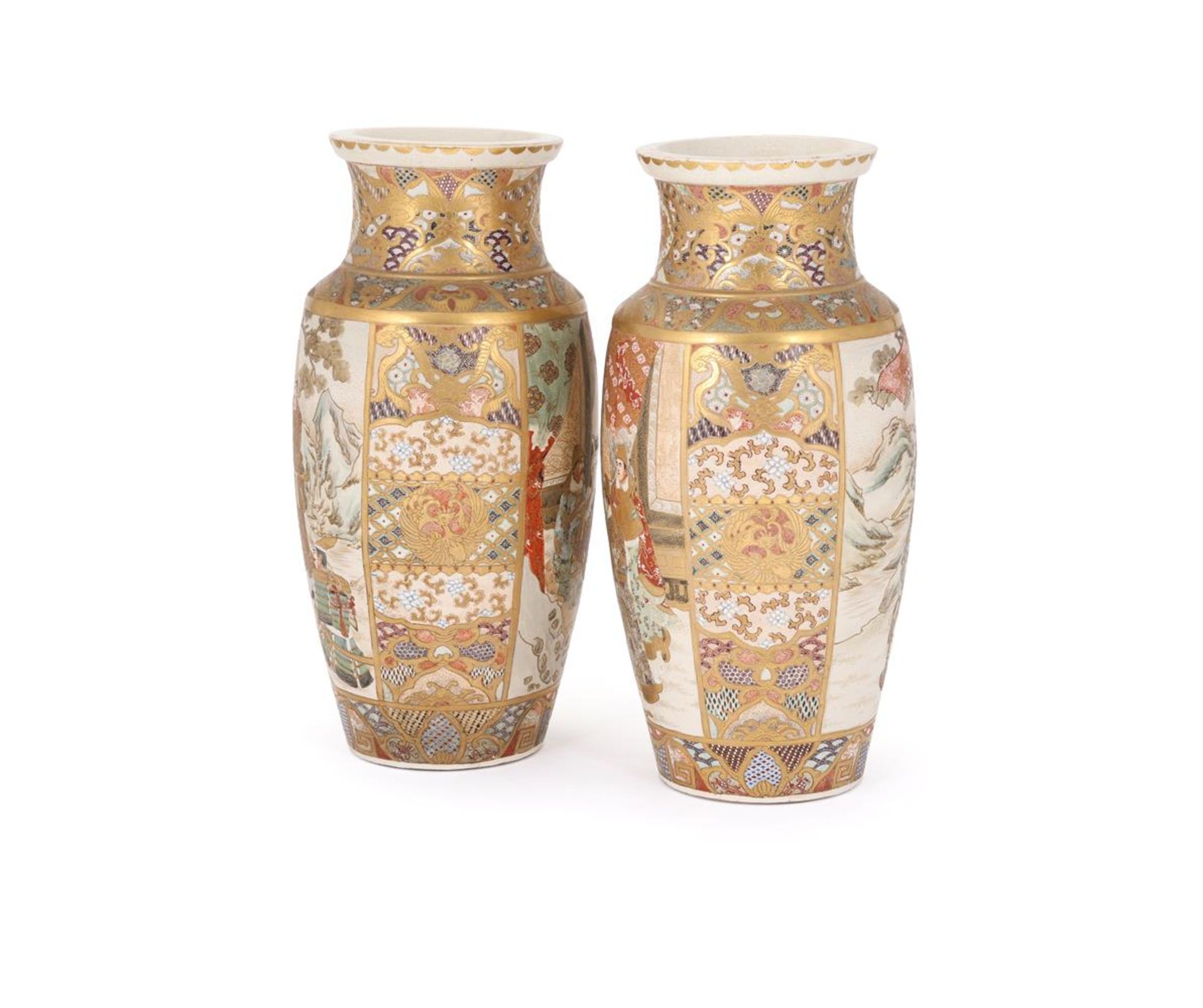 A pair of Satsuma vases - Bild 3 aus 3