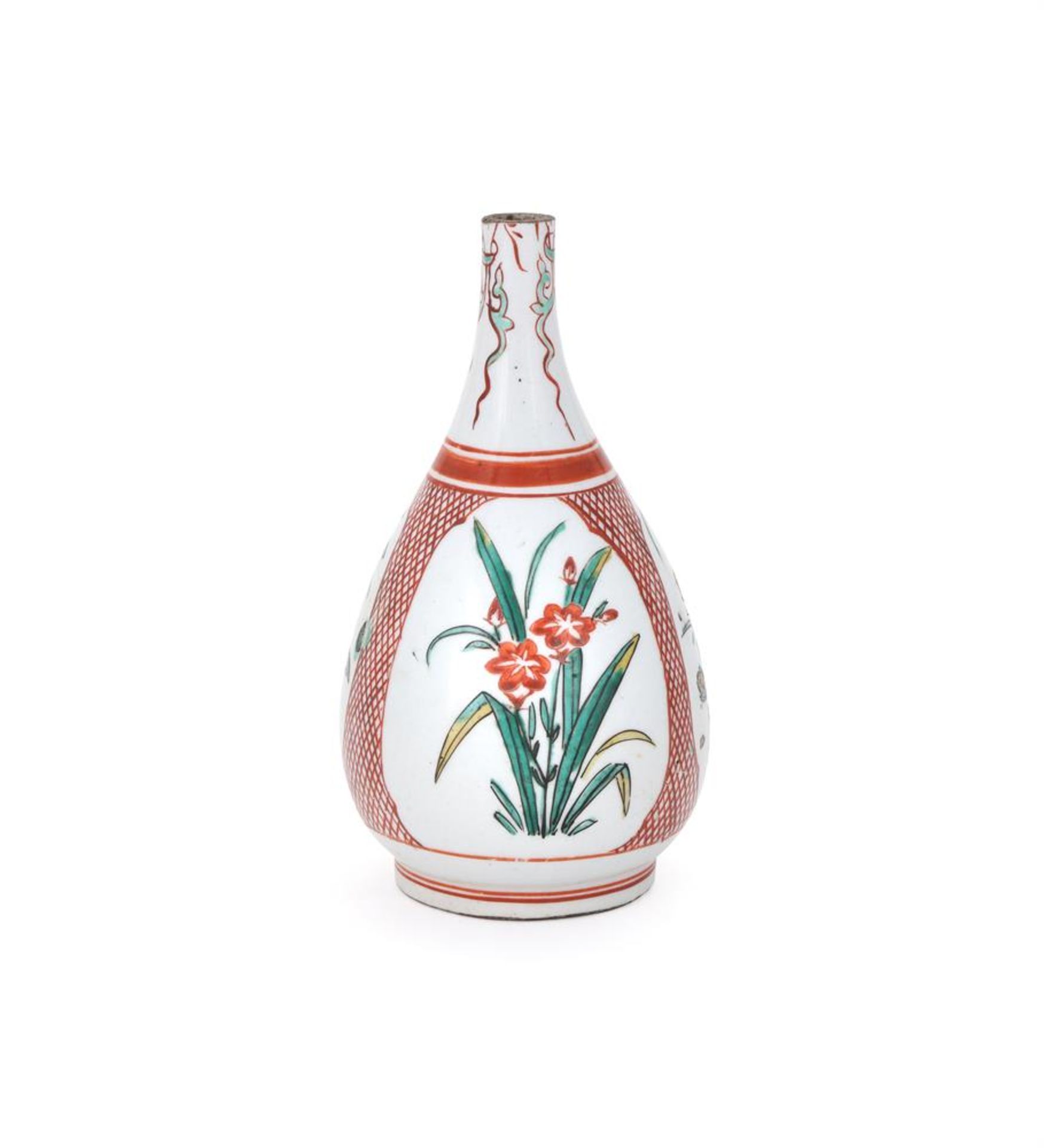 An Arita Ko-Kutani bottle vase - Bild 2 aus 3