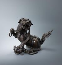 A Chinese bronze Buddhistic lion