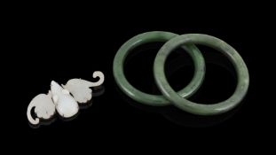 Two Chinese jadeite bangles