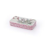 A Chinese Famille Rose box and cover