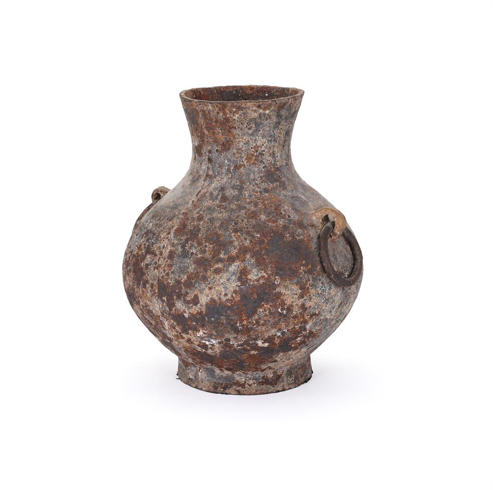 A large Chinese iron vase - Image 2 of 2