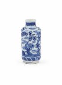 A Chinese blue and white 'Dragon' snuff bottle