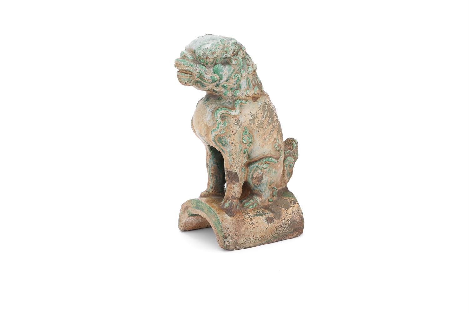 A Chinese Buddhist lion pottery ridge tile