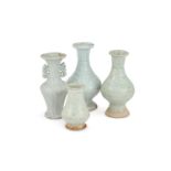 A group of four Chinese qingbai glazed vases