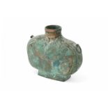 A Chinese heavily cast bronze wine vessel