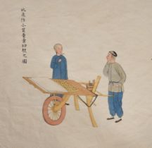 A group of sixteen Chinese watercolour paintings