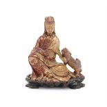 A Chinese soapstone figure of Guanyin