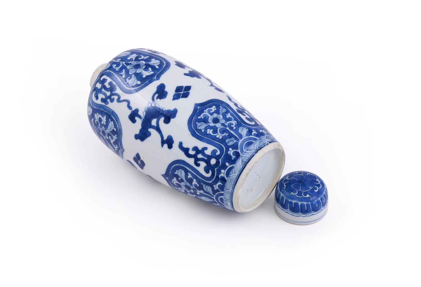 A Chinese blue and white ovoid jar and cover - Image 2 of 2