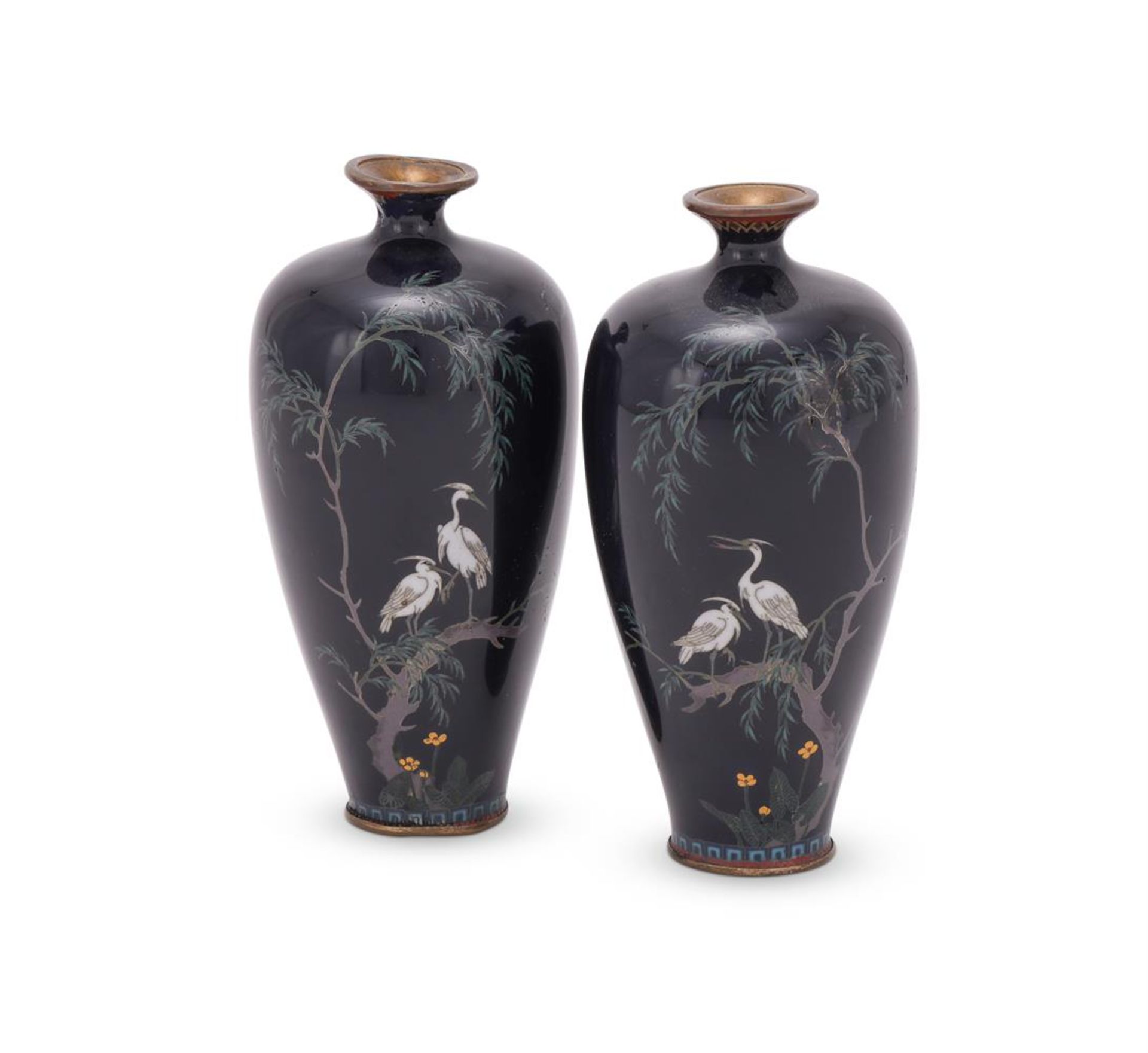 Ota Tamashiro: A Pair of Japanese Cloisonné Enamel Vases