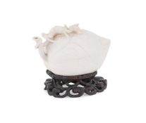 A Chinese white glaze 'Lotus and dragon' water dropper