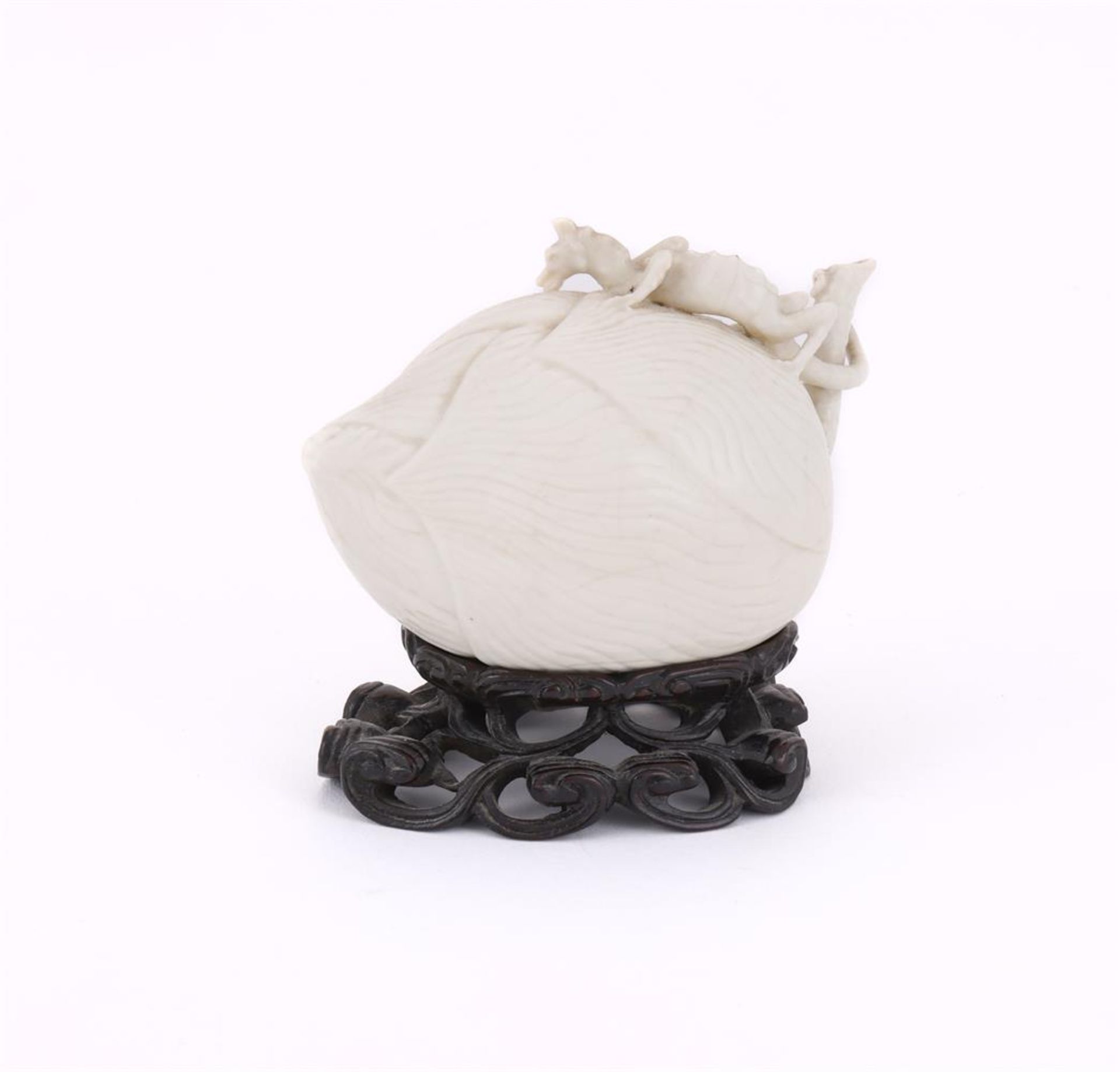 A Chinese white glaze 'Lotus and dragon' water dropper - Image 3 of 4