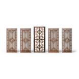Four Chinese lattice wood windows