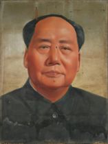 A very large official painting of Chairman Mao