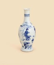 A Chinese blue and white vase