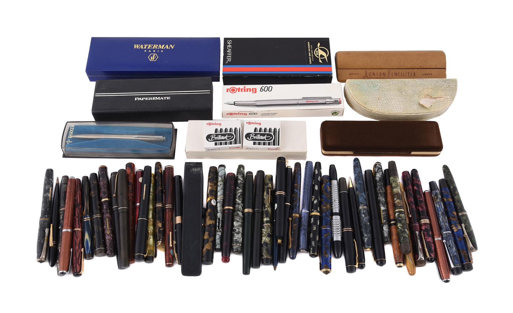 A COLLECTION OF VARIOUS FOUNTAIN PENS AND PENCILS