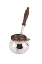 A GEORGE II SILVER BRANDY PAN