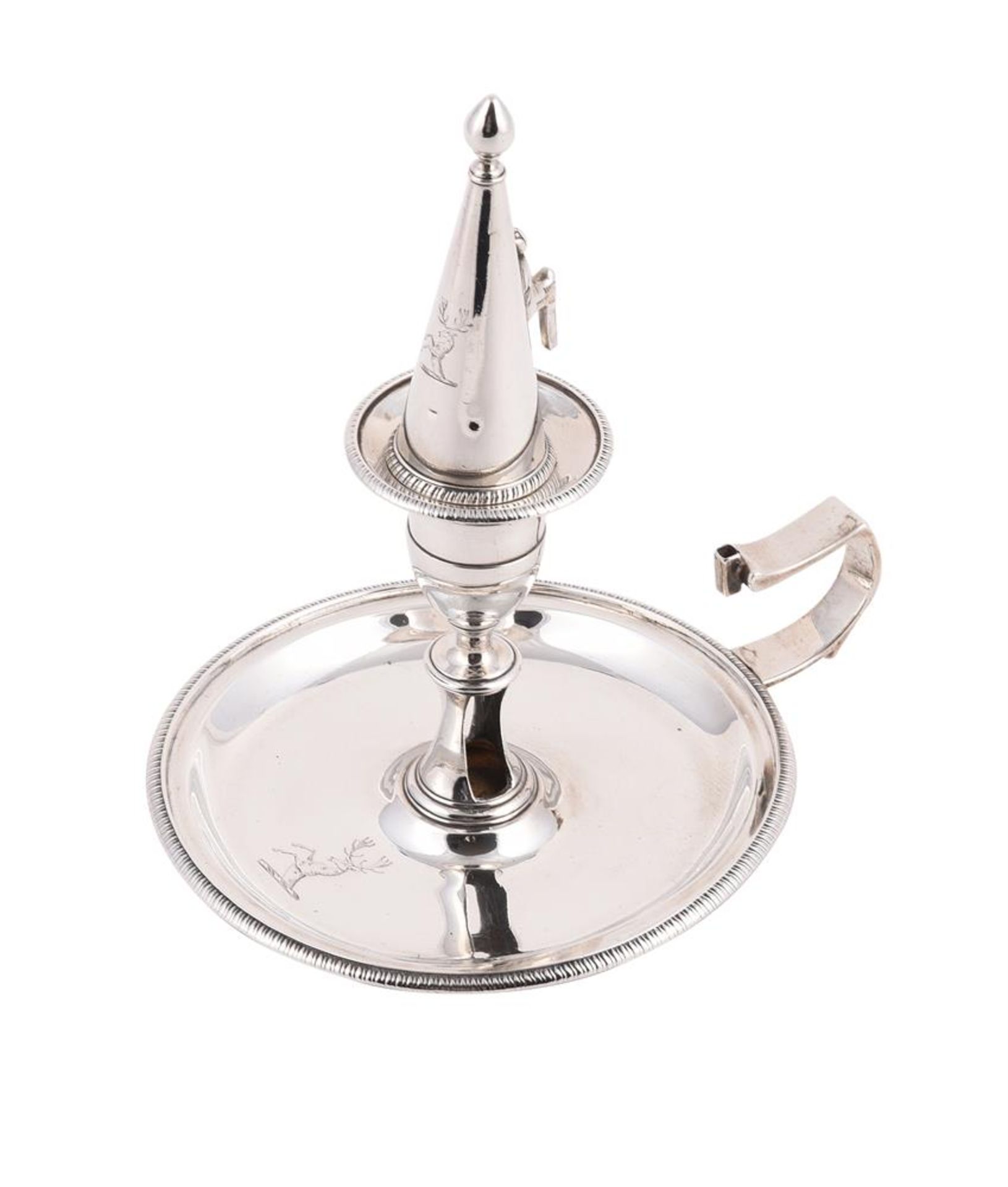 A GEORGE III SILVER CHAMBERSTICK