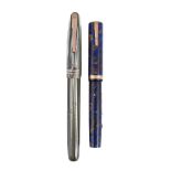WATERMAN'S, LADY PATRICIA, A BLUE AND BRONZE MOTTLED FOUNTAIN PEN