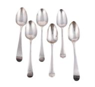 SIX SILVER TABLE SPOONS