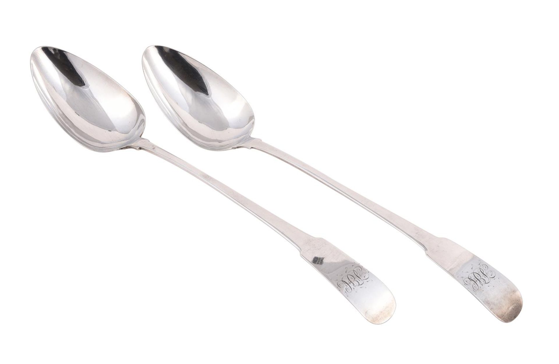 A GEORGE II SILVER FIDDLE PATTERN SERVING SPOON