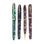 CONWAY STEWART, A COLLECTION OF MARBLED FOUNTAIN PENS