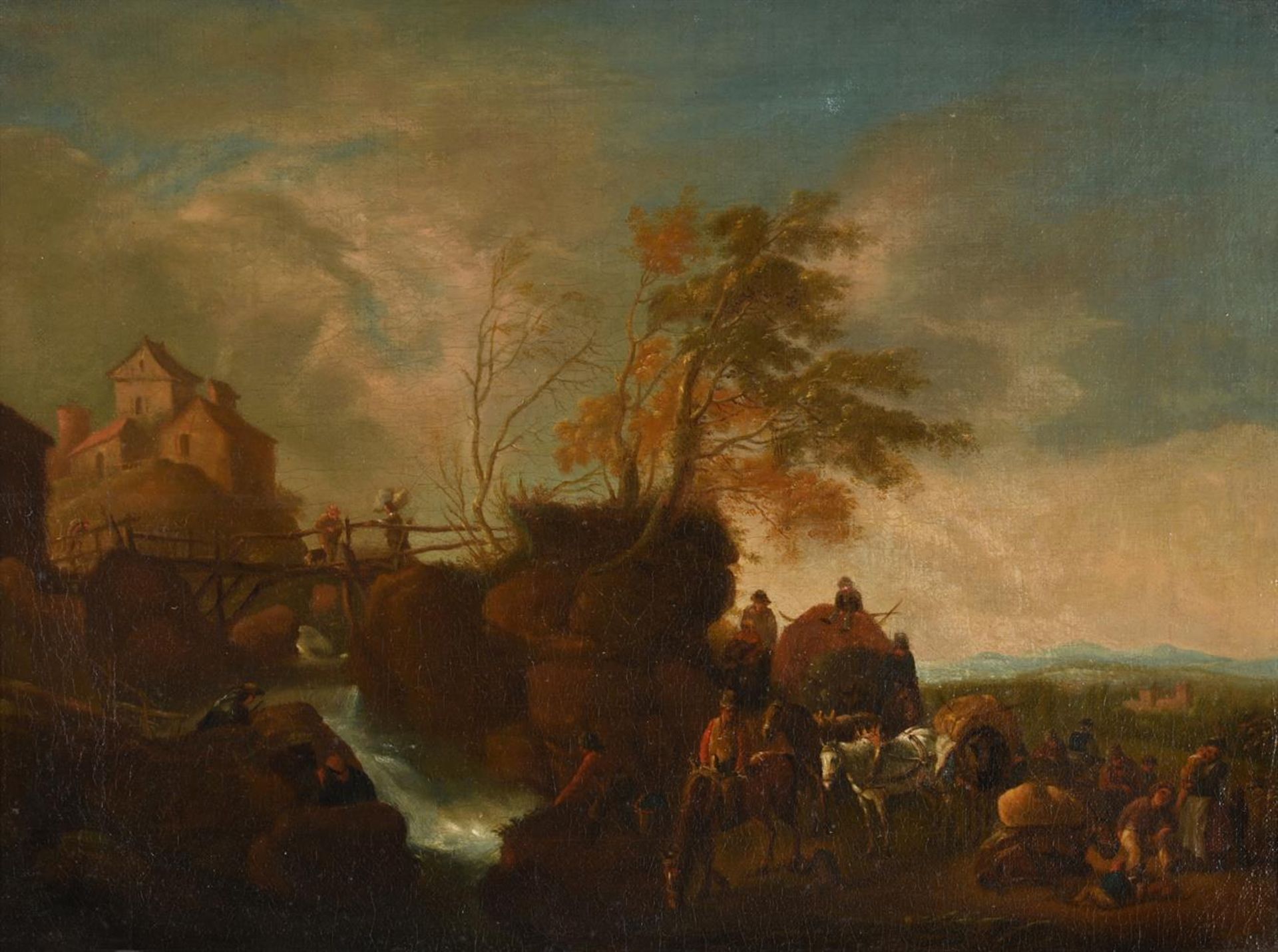 FOLLOWER OF PHILIPS WOUWERMAN, FIGURES CROSSING A BRIDGE AND RESTING BESIDE THE RIVER - Bild 2 aus 3